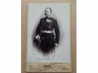Παλιά φωτογραφία σε χαρτόνι, φωτογραφία, αυτόγραφο φωτογράφου αξιωματικού