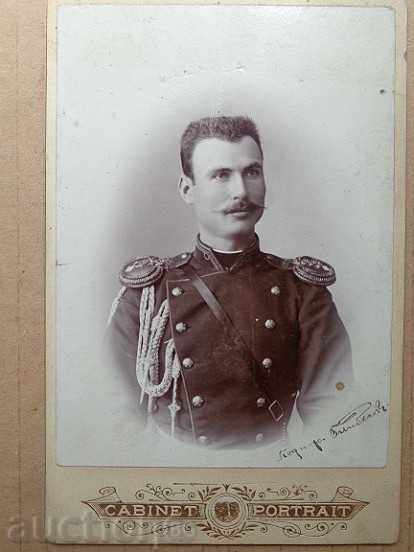 Παλιά φωτογραφία από χαρτόνι, φωτογραφία, υπογράφεται φωτογραφία αξιωματικός
