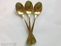 3 pcs of gold-plated teaspoonfuls