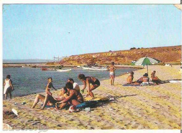 Carte poștală Bulgaria Cernomoreț Burgas Beach 1 *