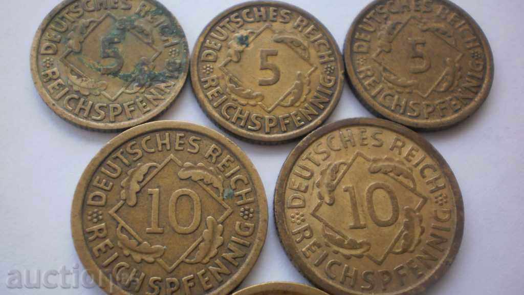 Germania Monede Al treilea Reich 1935 - 1936 cu preț € 6.65 | 13.01 BGN