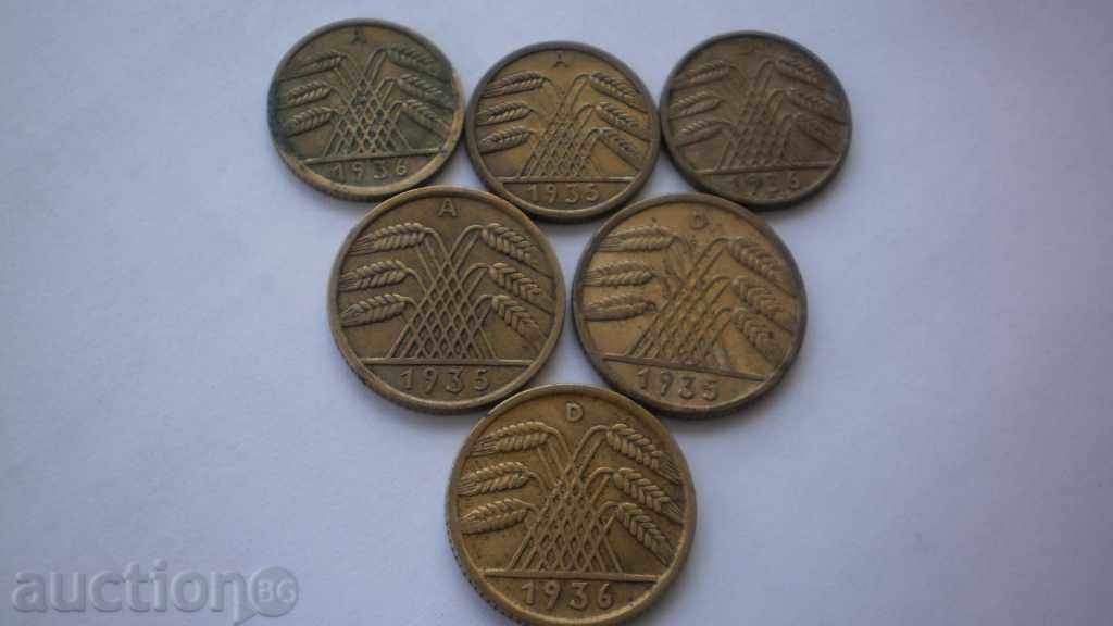 Livrarea Germania Monede Al treilea Reich 1935 - 1936