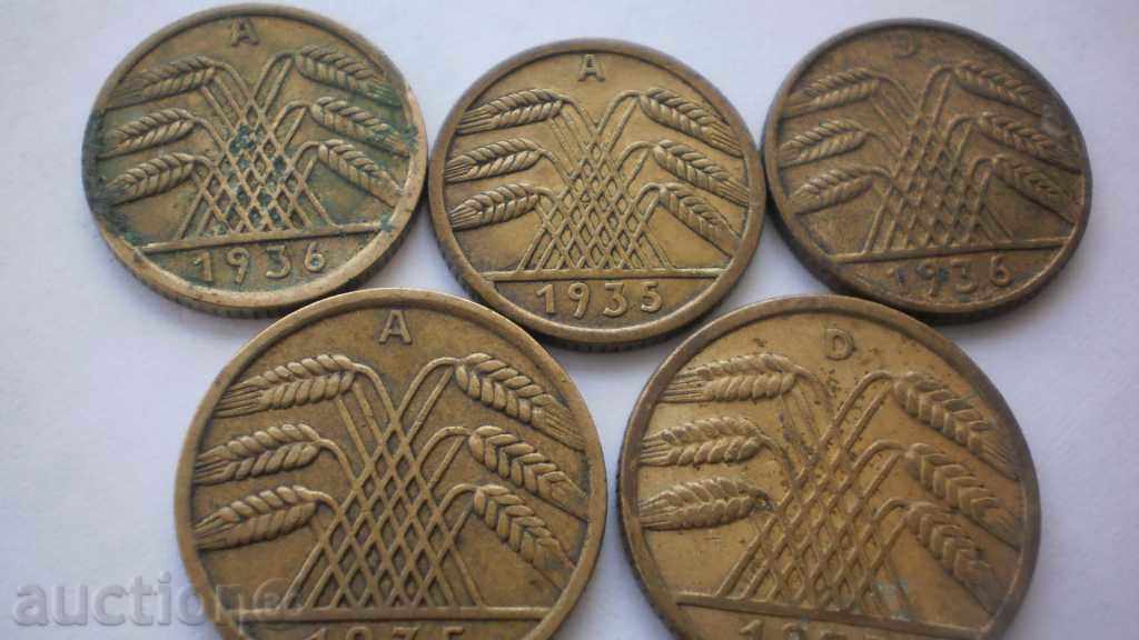 Germania Monede Al treilea Reich 1935 - 1936 - 5