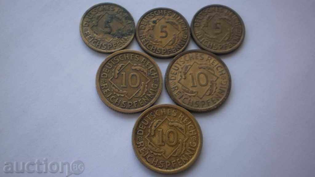 Germany Third Reich Coins 1935 - 1936