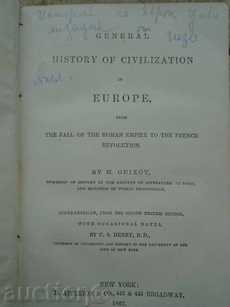 1867. HISTORY OF CIVILIZATION BY M. GUIZOT
