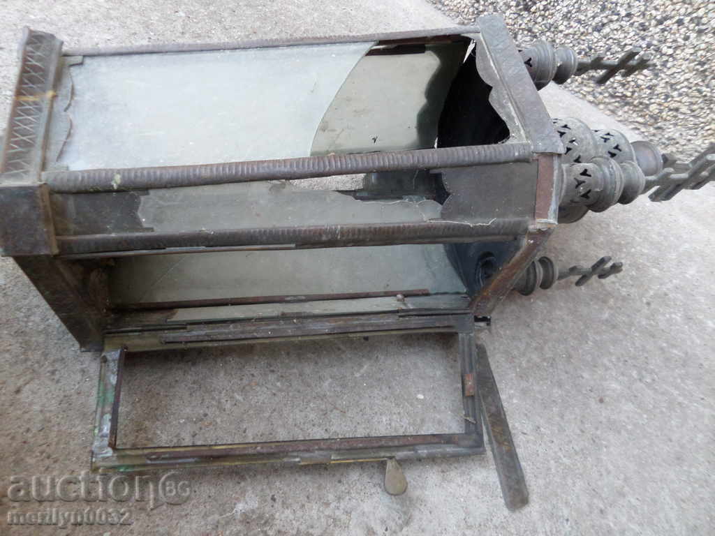 Παλιό μπρούτζινο φωτιστικό φαναριού με σταυρό Αγίου Γεωργίου - 5 Παλιό μπρούτζινο φωτιστικό φαναριού με σταυρό Αγίου Γεωργίου - 5