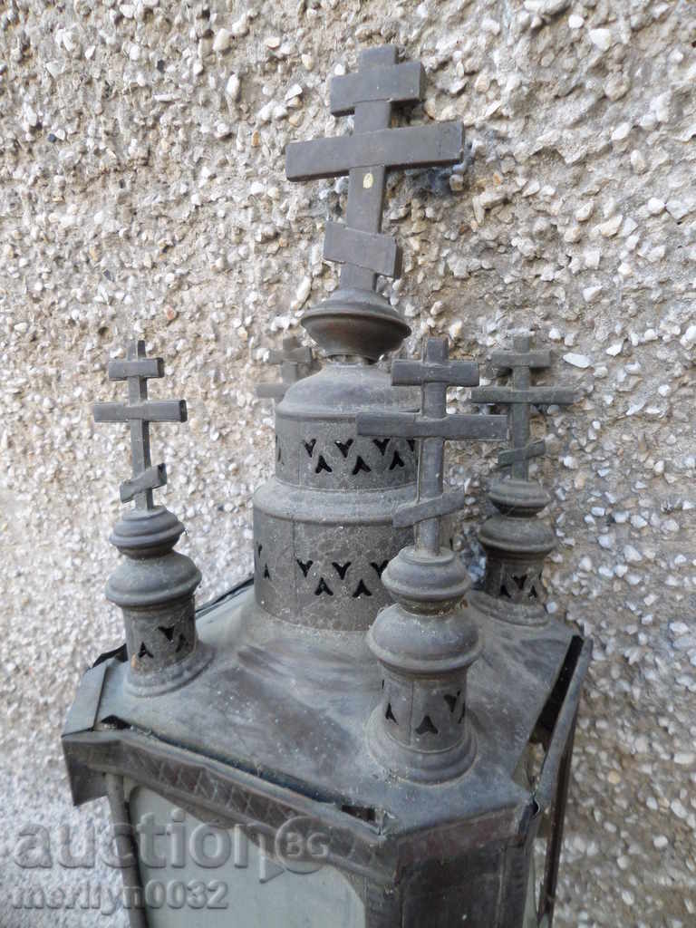 Παλιό μπρούτζινο φωτιστικό φαναριού με σταυρό Αγίου Γεωργίου - 7 Παλιό μπρούτζινο φωτιστικό φαναριού με σταυρό Αγίου Γεωργίου - 7