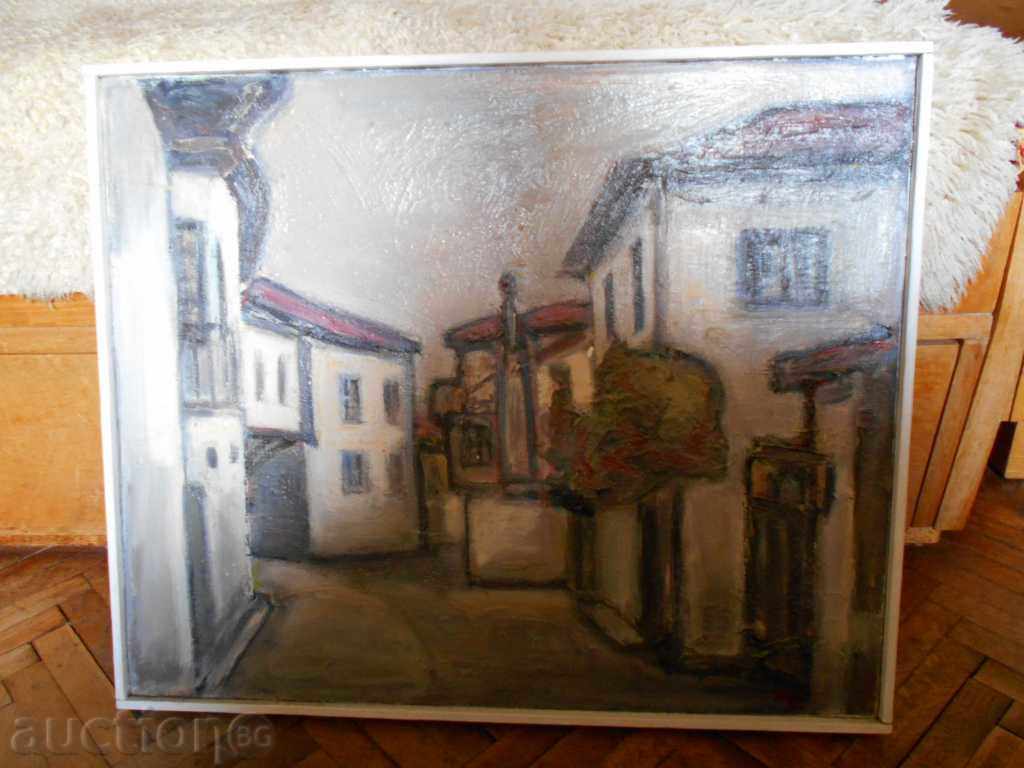 Old Ohrid, poza lui Alexander Dimitrov, ulei, pânză