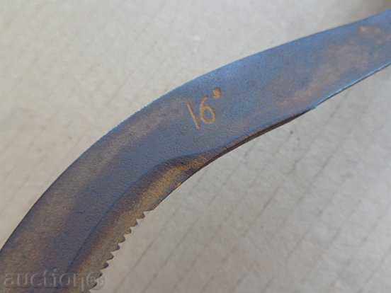 Auction An old sickle with a seal, a knife, a blade, a wrought iron Auction An old sickle with a seal, a knife, a blade, a wrought iron