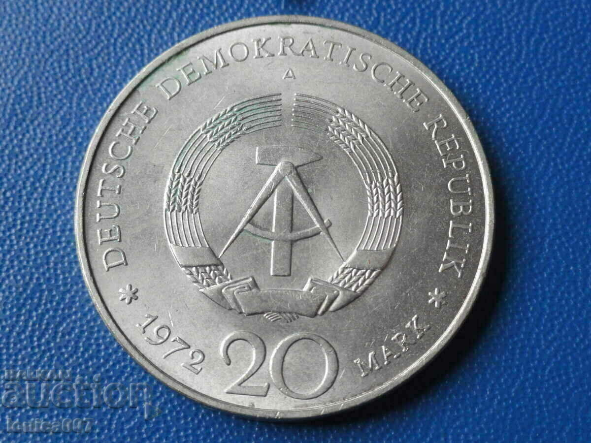 Germany (GDR) 1972 - 20 Marks '' Wilhelm Pick '' with price 9.40 BGN | € 4.81