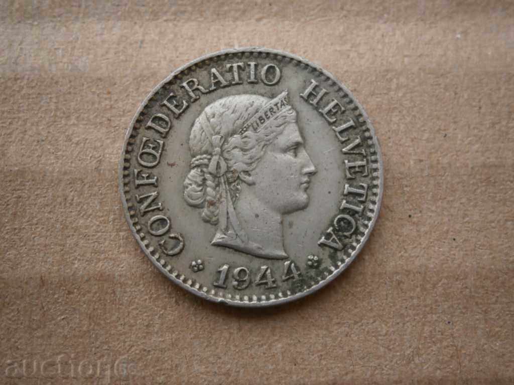 1944 SWITZERLAND 10 RAPPEN COIN