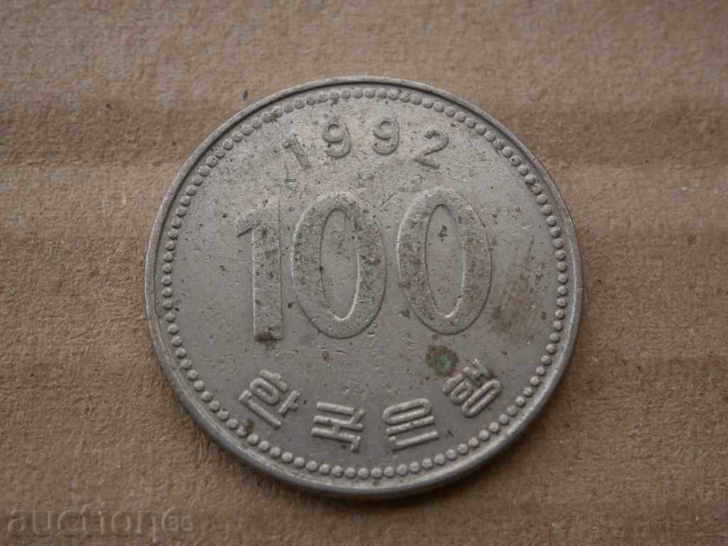 100 Won 1992 South Korea with price 1.00 BGN | € 0.51 100 Won 1992 South Korea with price 1.00 BGN | € 0.51