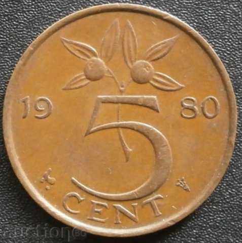 5 cenți 1980 Olanda