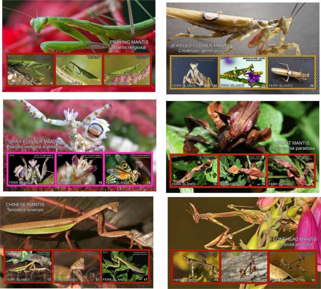 Curățați și blocuri de faună Insecte Mantis 2010 de Insulele Fehr