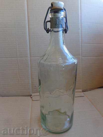 An old bottle of oil bottle glass of the 60s of Bulgaria