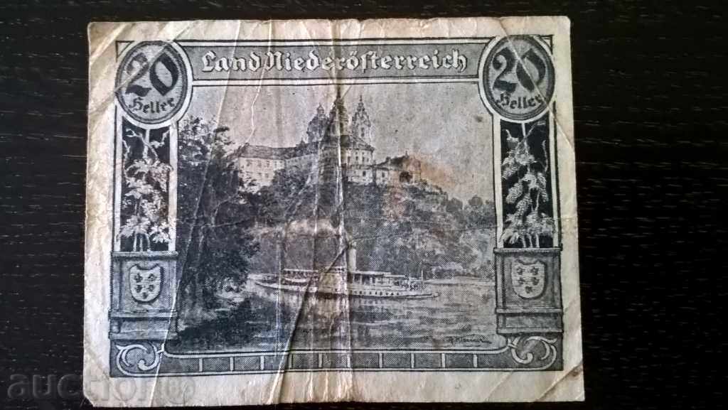 Банкнота - Австрия - 20 хелера | 1920г.