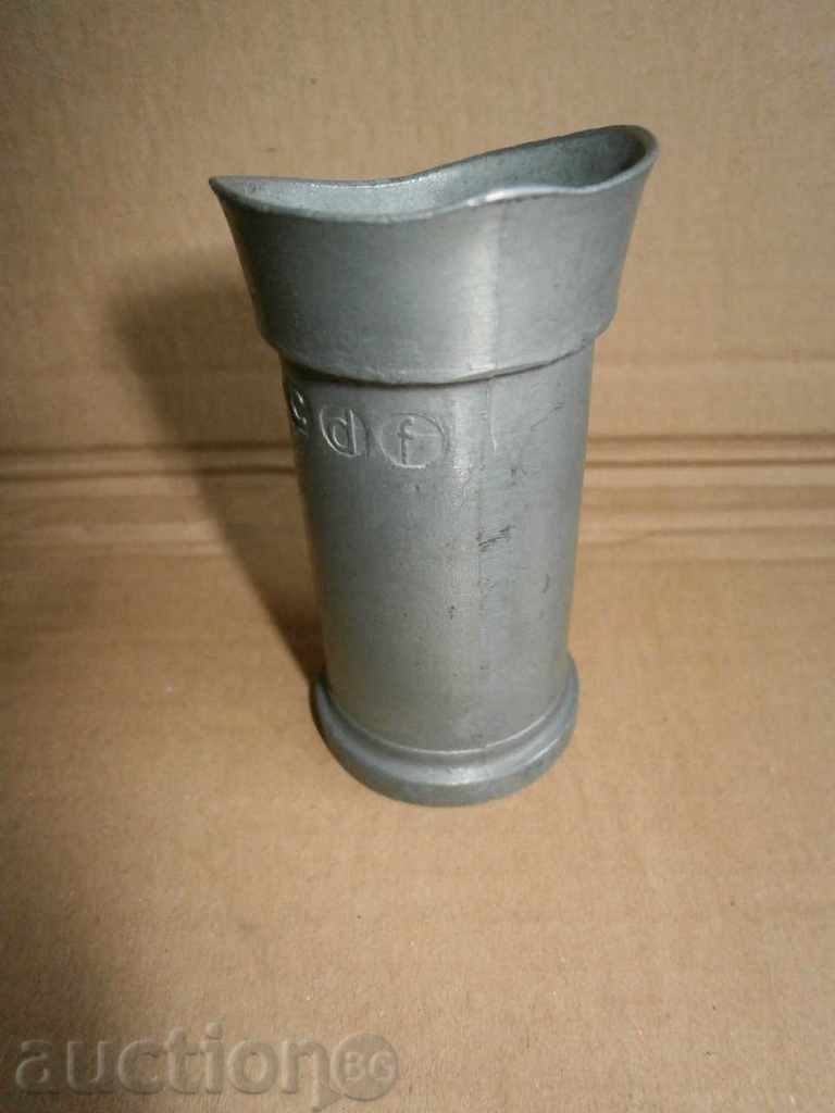 antique tin cup measure for alcohol decile