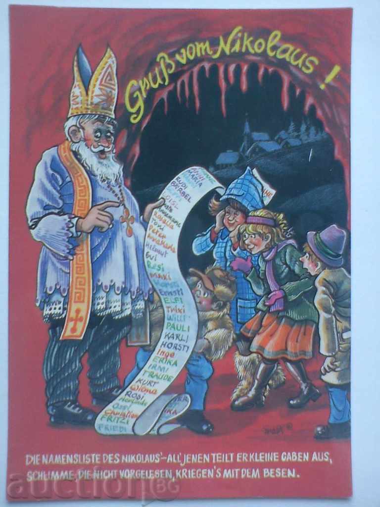 Arta veche carte poștală - Salutări de la Nikolaus