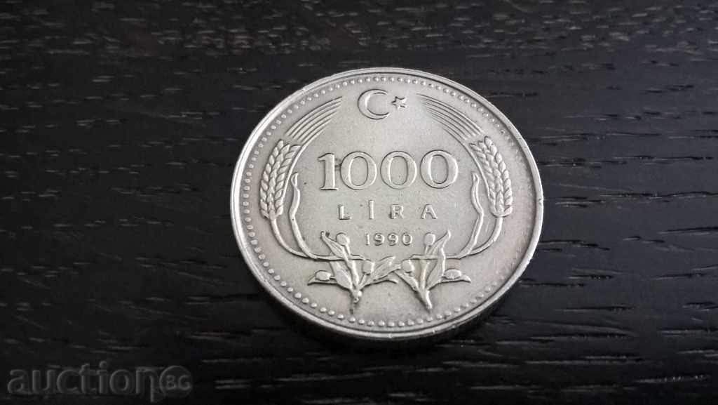Монета - Турция - 1000 лири | 1990г.