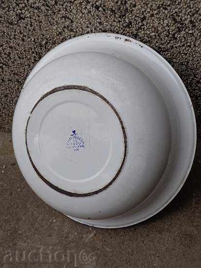 Enameled basin, a box with the inscription Kolarovgrad, an enamel court - 5 Enameled basin, a box with the inscription Kolarovgrad, an enamel court - 5