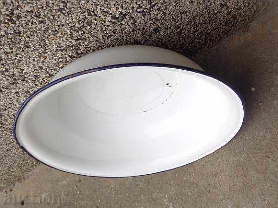 Enameled basin, a box with the inscription Kolarovgrad, an enamel court - 7 Enameled basin, a box with the inscription Kolarovgrad, an enamel court - 7