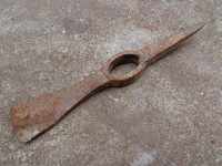Old forged saw, wrought iron, instrument