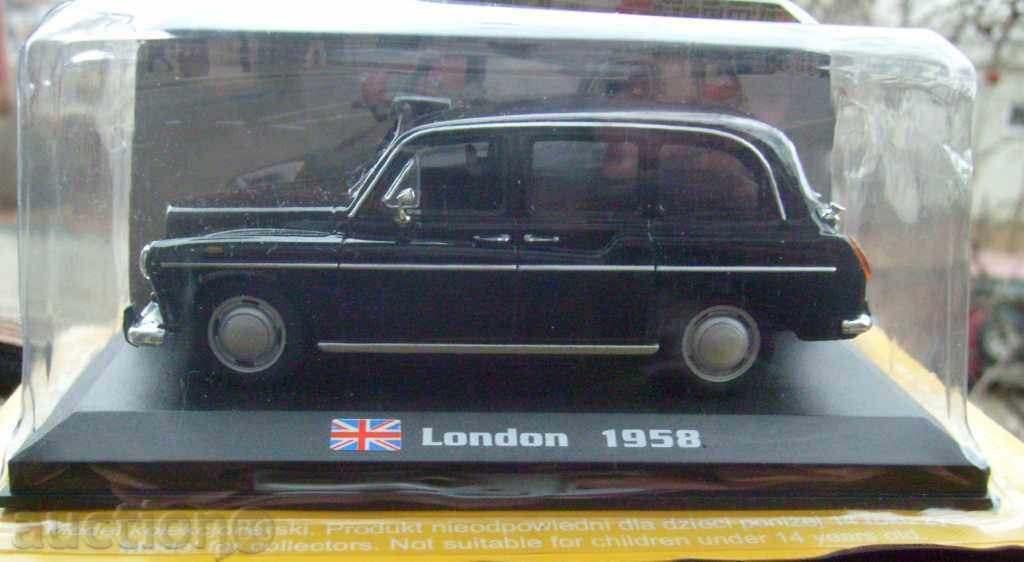 Taxi London 1958 Austin FX 4 cart for collection M 1: 37 with price 29.50 BGN | € 15.08 Taxi London 1958 Austin FX 4 cart for collection M 1: 37 with price 29.50 BGN | € 15.08