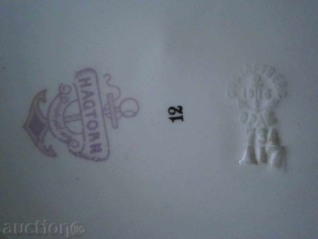 two antique porcelain wall plates 1916 - 5