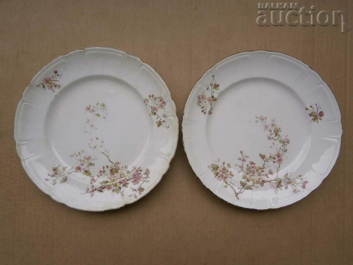 two antique porcelain wall plates 1916