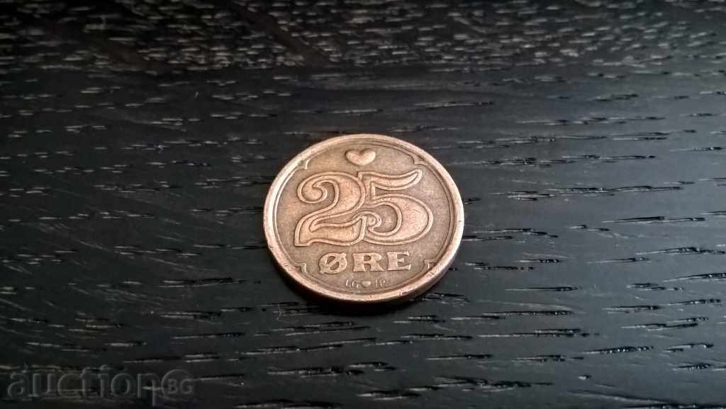 Монета - Дания - 25 оре | 1990г.