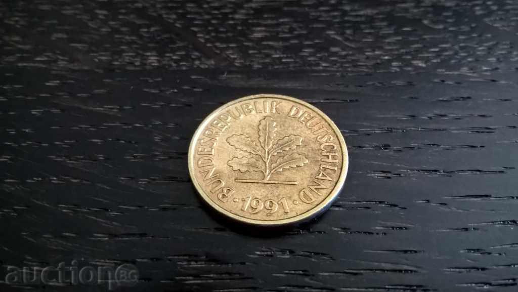 Coin - Germany - 5 pennies 1991; series D with price 0.65 BGN | € 0.33 Coin - Germany - 5 pennies 1991; series D with price 0.65 BGN | € 0.33
