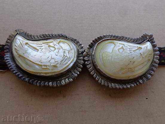 Renaissance silver pafta with belt and mother-of-pearl, silver, pafta - 5