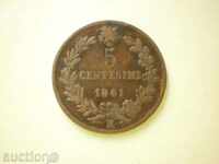 5 Sentesimi 1861 Italy