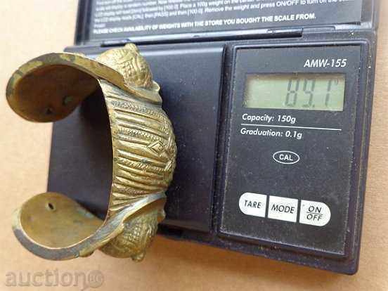 Renaissance bronze slingshot bracelet, gilding, jewelry, cross - 6