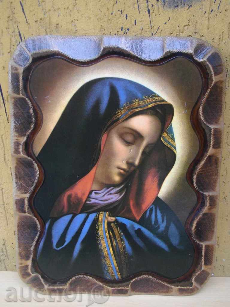 Panou din lemn, cu o reprezentare a Fecioarei Maria