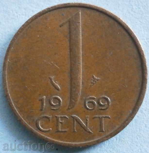 Холандия 1 цент 1969г.