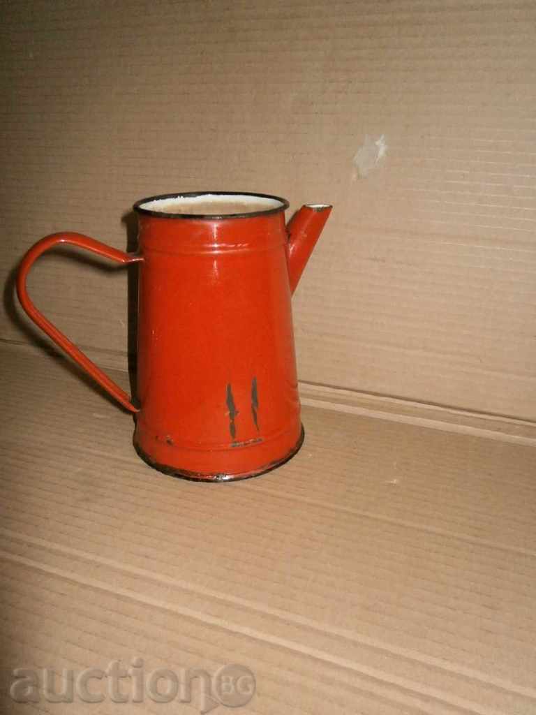 Аукцион старинна емайлирана кана за кафе 40те винтидж ретро Аукцион старинна емайлирана кана за кафе 40те винтидж ретро