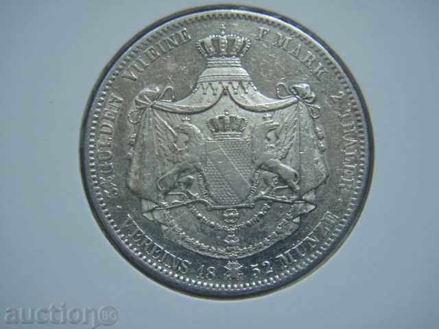 2 Thaler (3 1/2 Gulden) 1852 Germania (Baden) - AU
