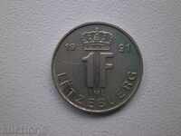Luxembourg - 1 franc, 1991 - 50L