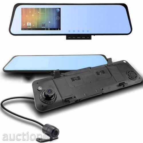 Video recorder with display - built-in mirror-DVR camera