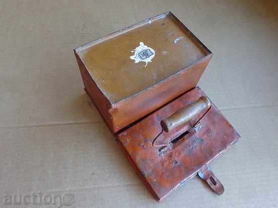 Auction  Old Cash Box on the Red Cross Box Safe Box Wallet
