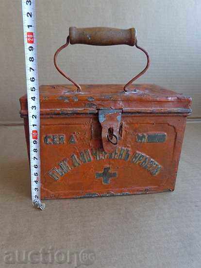 Old Cash Box on the Red Cross Box Safe Box Wallet