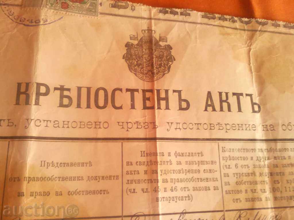 Крепостен акт Брезово 1909 година