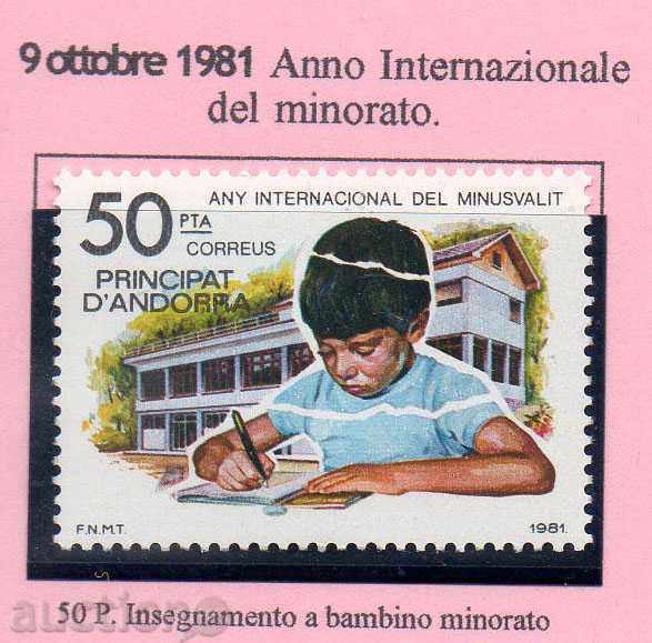 1981 Ανδόρα - Ισπανικά. Έτος των παιδιών με ειδικές ανάγκες.