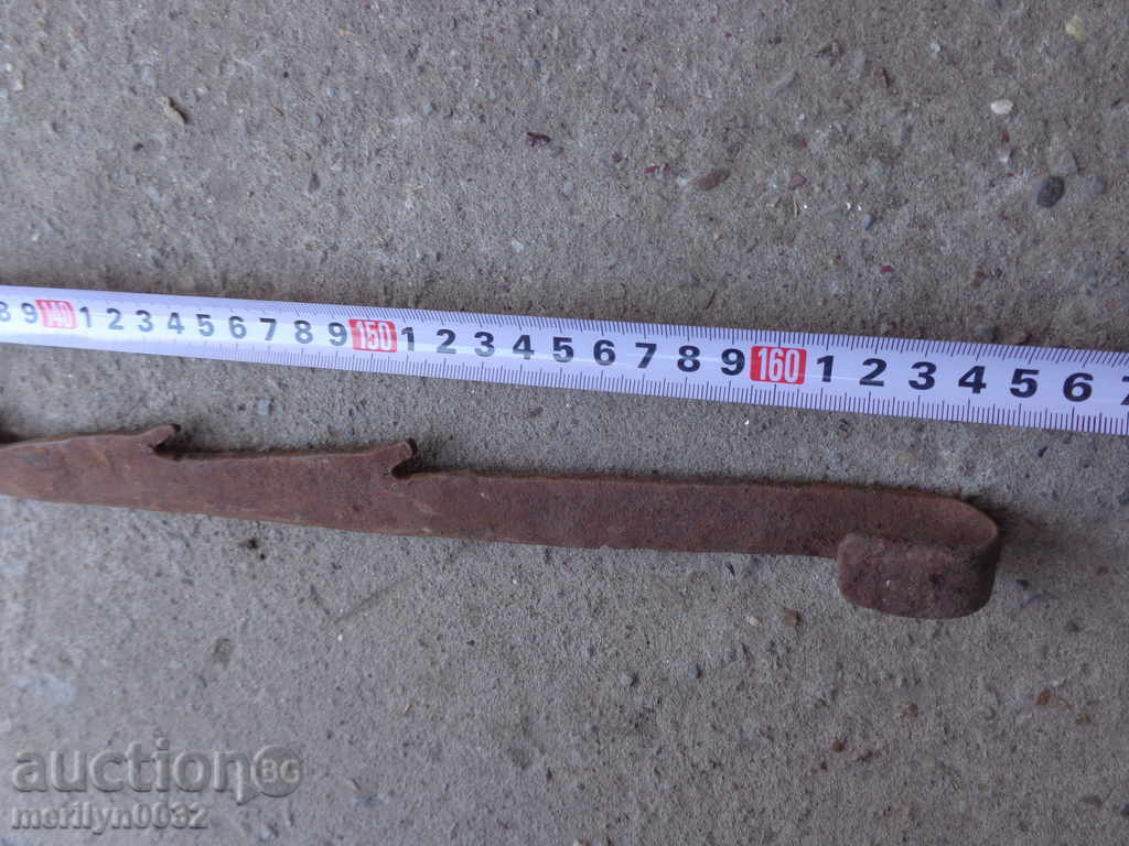 Old forged brace for hearth iron forged iron - 5