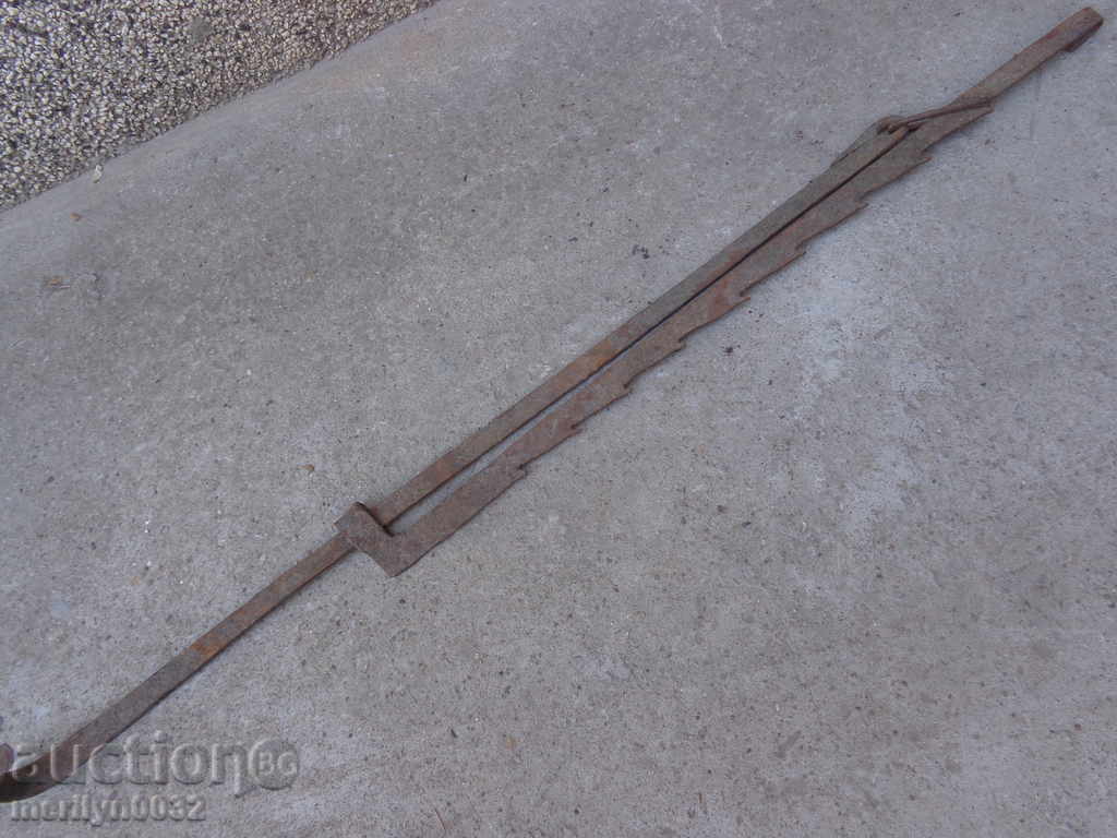 Old forged brace for hearth iron forged iron - 6