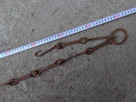 Old forged chain with hook, hearth for hearth chain hook with price 43.00 BGN | € 21.99 Old forged chain with hook, hearth for hearth chain hook with price 43.00 BGN | € 21.99