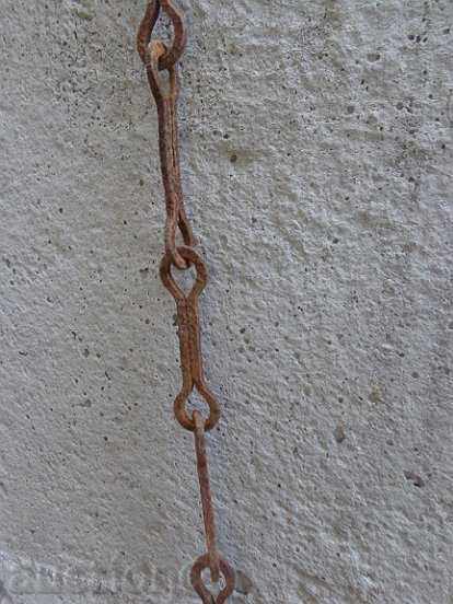 Old forged chain with hook, hearth for hearth chain hook - 6 Old forged chain with hook, hearth for hearth chain hook - 6