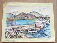 749 Tamara Paspaleeva Ohrid harbor signed P.35 / 27cm