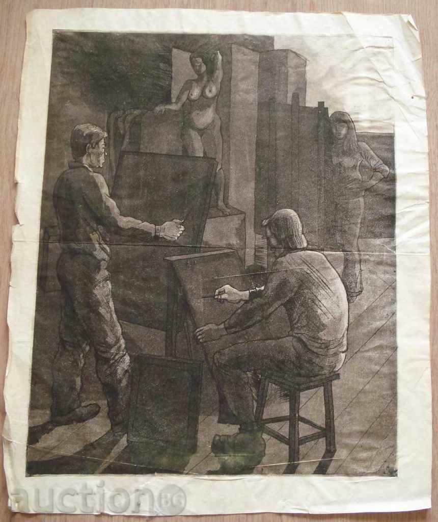 795 Unknown author At atelier etching Р.46 / 38см
